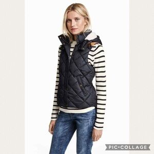 :Price Firm: H&M L.O.G.G. Navy Hooded Puffer Vest